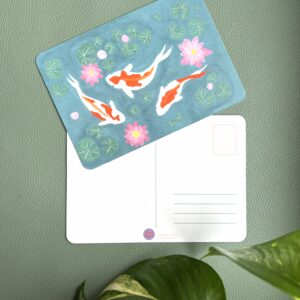 Postkarte Koi-Teich